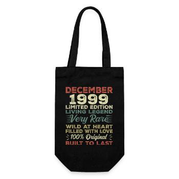 Dezember 1999 - Geburtstag Dezember 1999 Jahr - Geschenkbeutel für Flaschen - Schwarz - Vorne