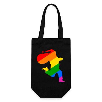 Rainbow Santa Claus - Gift Bag for Bottles - black - Front