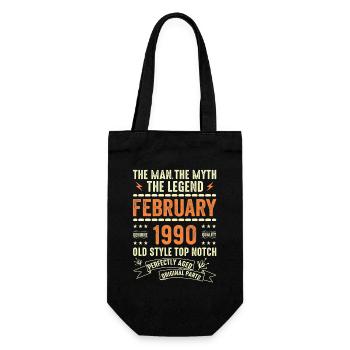 Februar 1990 - Februar 1990 Jahrestag Februar 1990 - Geschenkbeutel für Flaschen - Schwarz - Vorne
