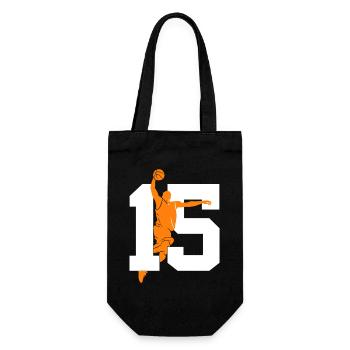 NUMMER 15 BASKETBALL 15. GEBURTSTAG - Geschenkbeutel für Flaschen - Schwarz - Vorne