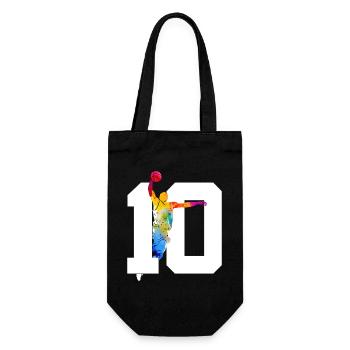 NUMMER 10 BASKETBALL 10. GEBURTSTAG - Geschenkbeutel für Flaschen - Schwarz - Vorne
