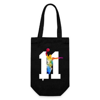 NUMMER 11 BASKETBALL 11. GEBURTSTAG - Geschenkbeutel für Flaschen - Schwarz - Vorne