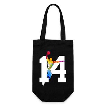 NUMBER 14 BASKETBALL 14TH BIRTHDAY - Gift Bag for Bottles - black - Front