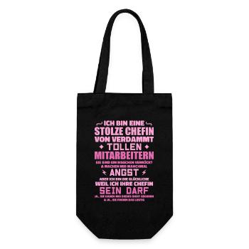 Proud of fucking awesome employees - Gift Bag for Bottles - black - Front