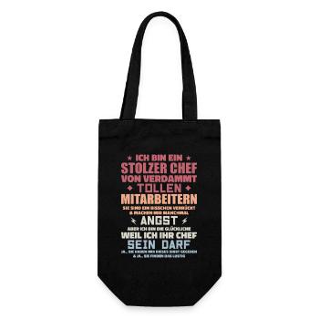 Ein stolzer chef von verdammt tollen mitarbeitern - Geschenkbeutel für Flaschen - Schwarz - Vorne