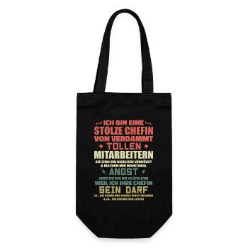 Proud of fucking awesome employees - Gift Bag for Bottles - black - Front