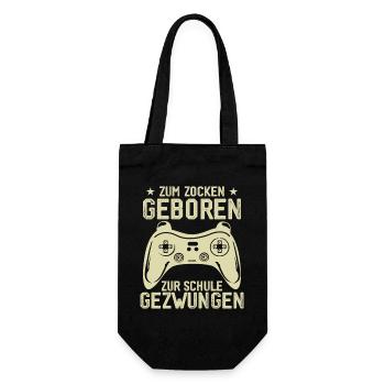 Born to gamble, forced to go to school - Gift Bag for Bottles - black - Front