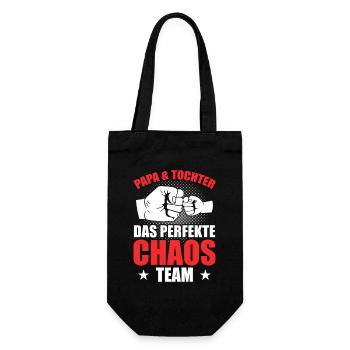 Dad daughter the perfect chaos team - Gift Bag for Bottles - black - Front