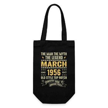 März 1956 Jubiläum 1956 - Legenden März 1956 - Geschenkbeutel für Flaschen - Schwarz - Vorne