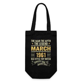 März 1961 Jubiläum 1961 - Legenden März 1961 - Geschenkbeutel für Flaschen - Schwarz - Vorne