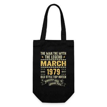 März 1979 Jubiläum 1979 - Legenden März 1979 - Geschenkbeutel für Flaschen - Schwarz - Vorne