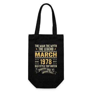 März 1978 Jubiläum 1978 - Legenden März 1978 - Geschenkbeutel für Flaschen - Schwarz - Vorne