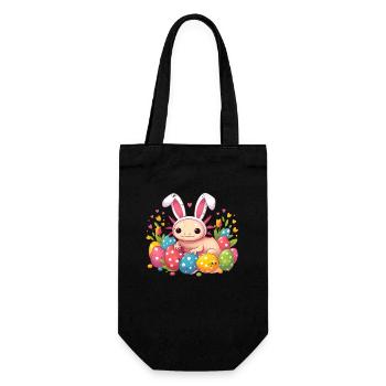 Vintage Oster Axolotl - Frohe Ostern - Geschenkbeutel für Flaschen - Schwarz - Vorne
