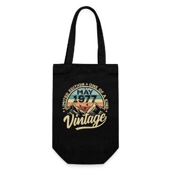 Birthday Vintage May 1977 original May 1977 - Gift Bag for Bottles - black - Front