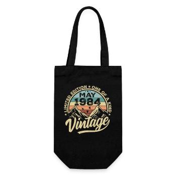 Birthday Vintage May 1984 original May 1984 - Gift Bag for Bottles - black - Front