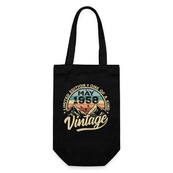 Geburtstag Vintage Mai 1958 original May 1958 - Geschenkbeutel für Flaschen - Schwarz - Vorne
