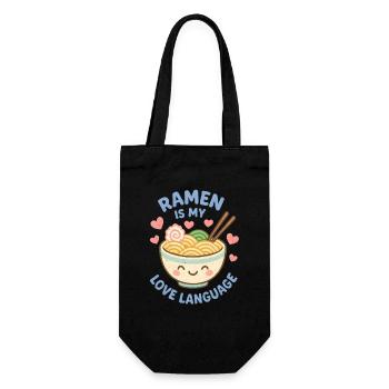 Ramen is my Love Language - Geschenkbeutel für Flaschen - Schwarz - Vorne