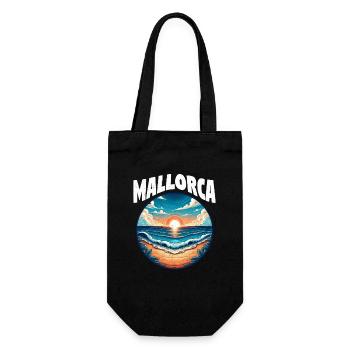 Plage de Majorque Coucher de soleil - Sac à bouteille - noir - Devant
