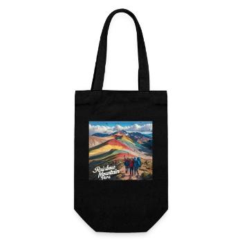 Rainbow Mountain Peru - Geschenkbeutel für Flaschen - Schwarz - Vorne
