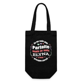 ELYNA PARFAITE - PRENOM ELYNA - Sac à bouteille - noir - Devant