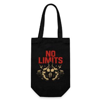 No Limits – Kraft und Stärke - Geschenkbeutel für Flaschen - Schwarz - Vorne