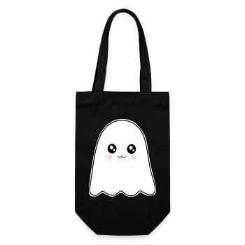 Halloween T-shirt Gespenst spooky cute Shirt - Geschenkbeutel für Flaschen - Schwarz - Vorne