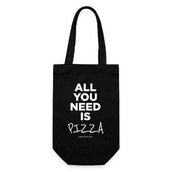 Alles, was Sie brauchen, ist Pizza - Geschenkbeutel für Flaschen - Schwarz - Vorne