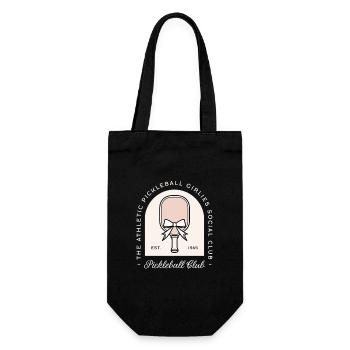 Pickleball girls club squad player black aesthetic - Gift Bag for Bottles - black - Front