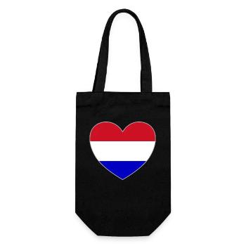 Cœur du drapeau de la Hollande - Sac à bouteille - noir - Devant