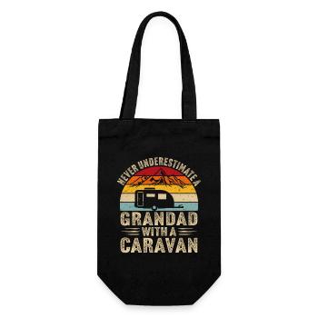 Never underestimate a grandad with a caravan - Gift Bag for Bottles - black - Front