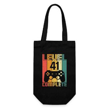 41. Geburtstag Gamer Level 41 Complete 41 Jahre - Geschenkbeutel für Flaschen - Schwarz - Vorne