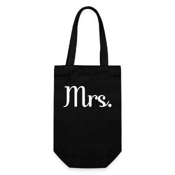 Mrs. Matching Paar Verlobung Hochzeit Flitterwochen - Geschenkbeutel für Flaschen - Schwarz - Vorne