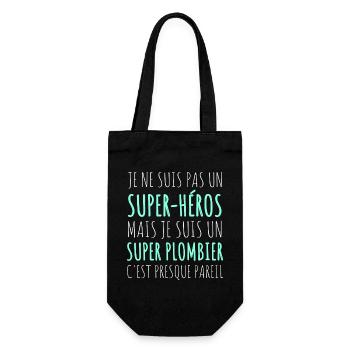 Plombier super héros humour cadeau pour plombier - Sac à bouteille - noir - Devant