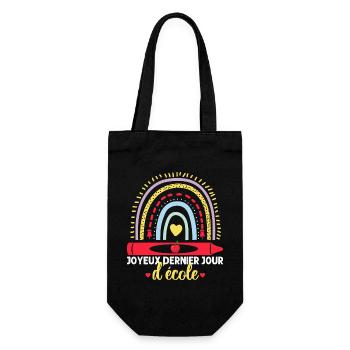 Joyeux dernier jour d' école cadeau pour maîtresse - Sac à bouteille - noir - Devant