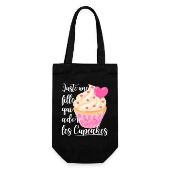 Une fille qui adore les cupcakes cadeau pâtissière - Sac à bouteille - noir - Devant