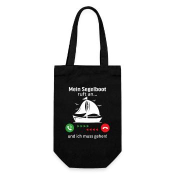 mein segelboot ruft an und ich muss gehen - Geschenkbeutel für Flaschen - Schwarz - Vorne
