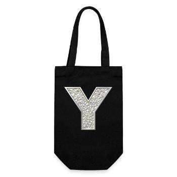 Y, letter, initial, monogram, - Geschenkbeutel für Flaschen - Schwarz - Vorne