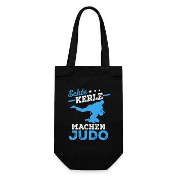 Echte Kerle machen Judo - Geschenkbeutel für Flaschen - Schwarz - Vorne