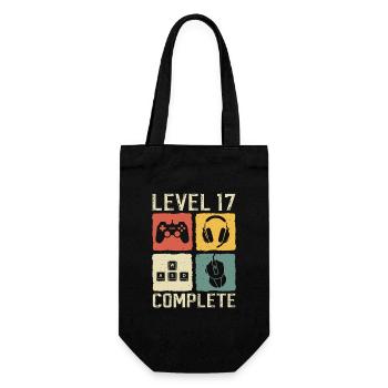 17. Geburtstag Level 17 Complete Gamer 17 Jahre - Geschenkbeutel für Flaschen - Schwarz - Vorne