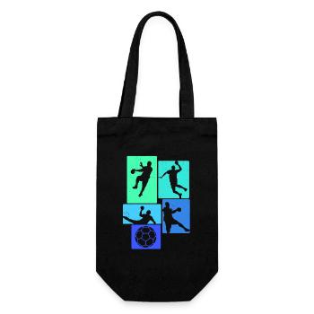 Handball Handballer - Geschenkbeutel für Flaschen - Schwarz - Vorne