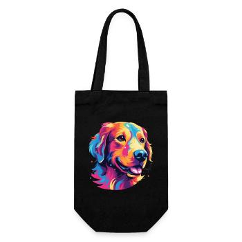 Golden Retriever Dog Portrait pop art - Gift Bag for Bottles - black - Front