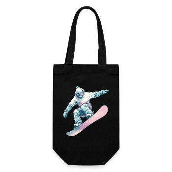 Snowboarder mit Pastellfarben - Geschenkbeutel für Flaschen - Schwarz - Vorne