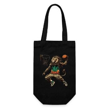 Un lion rasta qui fait un dunk au basket - Sac à bouteille - noir - Devant