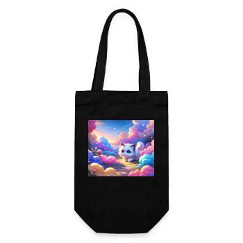 Un chat d’anime mignon dans un jardin de nuages coloré - Sac à bouteille - noir - Devant