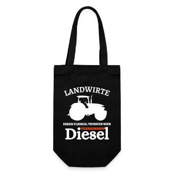 Landwirte- Essen Fleisch Trinken Bier ... - Geschenkbeutel für Flaschen - Schwarz - Vorne