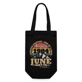June 1984 Vintage Birthday Gift 39 Years - Gift Bag for Bottles - black - Front