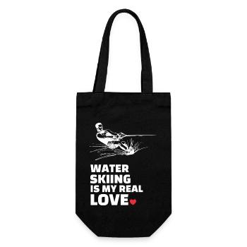 I love water skiing - Gift Bag for Bottles - black - Front