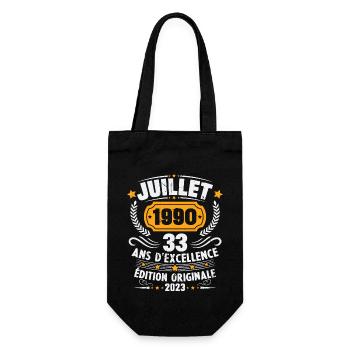 Vintage 1990 Juillet Cadeau D'anniversaire 33 Ans - Sac à bouteille - noir - Devant