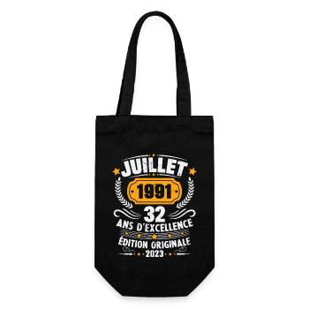 Vintage 1991 Juillet Cadeau D'anniversaire 32 Ans - Sac à bouteille - noir - Devant