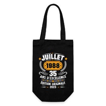 Vintage 1988 Juillet Cadeau D'anniversaire 35 Ans - Sac à bouteille - noir - Devant